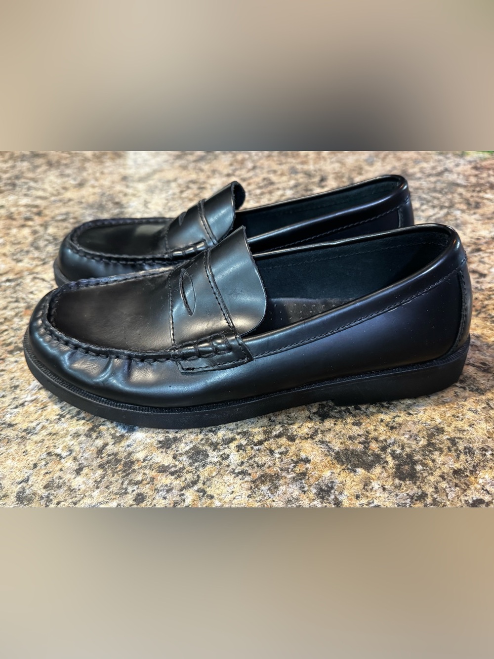 SPERRY Penny Loafers Colton Boys Black Loafer Slip On Dress Shoes Youth Size 5 M